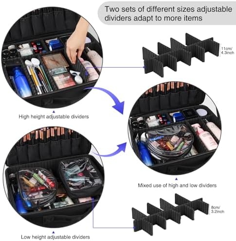 MONSTINA Extra Large Makeup Case 17 Inch Travel Makeup Train Case Professional Makeup Artist Case Nail Polish Organizer Storage Box with Two Adjustable Shoulder Strap - Image 4