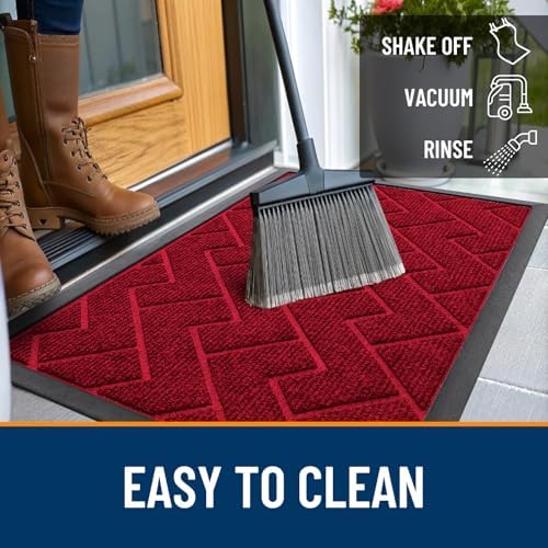 OLANLY Front Door Mat Outside 47x23, All-Season Absorbent Rubber Doormat - Image 6