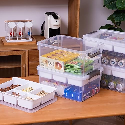 Citylife 17QT 4Packs Clear Craft Organizers and Storage Box with Tray - Image 4
