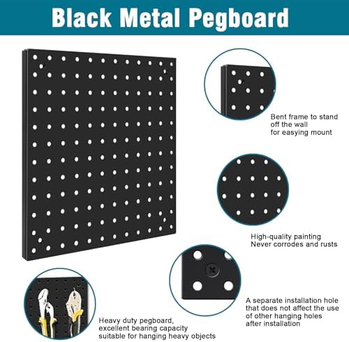 Peg Board Kit, Includes Pegboard and Accessories,with Hooks and Bins,Peg Board Wall Organizer for Office,Ornaments Display,Crafts Organization (66, Black) - Image 5