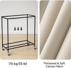 StorageWorks 3 Section Laundry Hamper, 120L Beige Sorter Cart with Wheels - Image 5