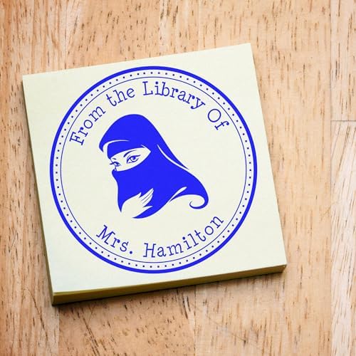 Custom New Home Stamper - PSI Pre-Inked Spiritual Veil Design - Ideal for Muslim Wedding Planners - Made to Order Library Stamper - Personalized Housewarming Gift - Custom Made Home Stamp - Image 4