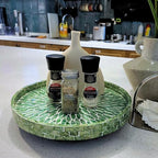 12.5" Lazy Susan for Table Top – Mother of Pearl Spinning Turntable Serving Tray, Marble Lazy Susan Organizer for Dining Table Centerpiece, Kitchen Island Decor, Bathroom Counter, Outdoor Use (Green) - Image 7