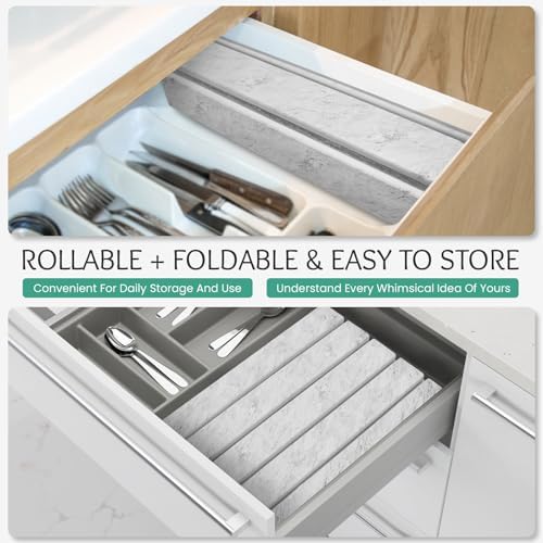 Stone Dish Drying Mat Collapsible Diatomaceous Earth Absorbent Mat Quick Dish Drying Pad Dish Rack Pad Match Any Counterto Multiple Usage for Kitchen,Bathroom (Light-Gray Frosted Pattern, 24"L x 16"W) - Image 5