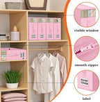 WOWBOX Sheet Organizers and Storage,Closet Bed Sheet Organizer Under Bed Storage and Organization with Label Cards & Clear Window for Bedding Sheets,Duvet Covers,Blankets (8 Pack，Pink) - Image 2