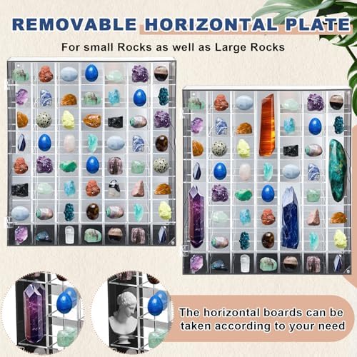 Cinnvoice Rock Display Case 56 Grids,Black Border,Square - Image 4