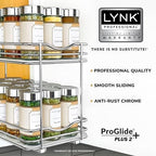 LYNK PROFESSIONAL® Pull Out Spice Organization for Cabinets - 6-3/8 inch Wide – Spice Rack for Inside Cabinets, Slide Out Spice Rack Organizer for cabinet – Pull Out Spice Rack, Sliding 2 Tier Chrome - Image 2