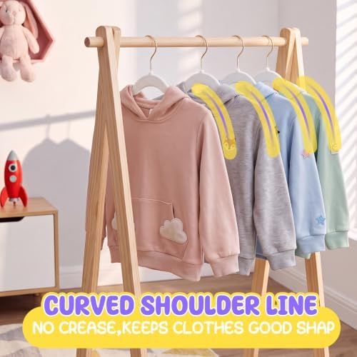 Flottian 50 Pack Baby Velvet Hangers Kids 11",Baby Hangers with Gold Hook - Image 5