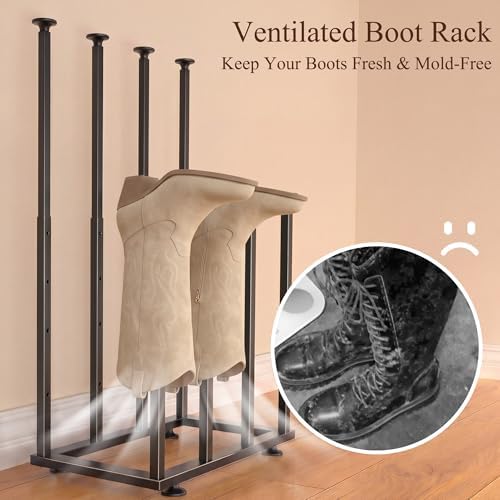 Boot Storage Organizer, Metal Free Standing Boot Rack,8 Pairs,Black - Image 6