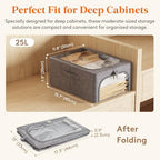 Lifewit 25L Clothes Storage Bins with Metal Frame for Closet, 3 Pack - Image 4