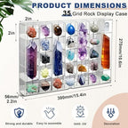 Cinnvoice Rock Display Case 35 Grids,Transparent Border, Square - Image 2