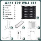 MULSAME Pegboard Combination Kit, 25.2" x 25.2" Wall Mounted Storage Set with 4 Pegboards & 20 Accessories Hanging, Peg Boards Organizer - Image 4