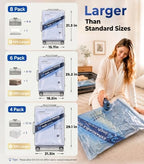 18-Pack Vacuum Storage Bags for Travel with 70KPA Rechargeable Pump,3 Sizes - Image 2