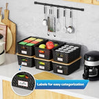 Anysig 8 Pack Plastic Storage Bins with Bamboo Lids, 5.2 QT Stackable Bins - Image 5
