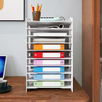 Natwind 10-Tier Office File Organizer For Desk,Paper Sorter,White - Image 2
