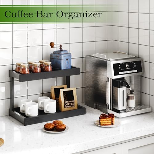 MARTY Counter Shelf Organizer, 2 Tier Spice Rack for Countertop, Black - Image 3