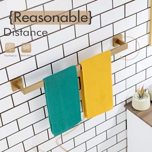 KOKOSIRI 24-Inch Towel Rack for Bathroom Kitchen Towel Bars Wall Mount SUS304 Stainless Steel Towels Holder, Champagne Bronze B4003CPG-L24 - Image 6