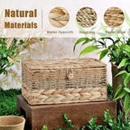 2PCS Wicker Storage Baskets with Lids Decorative Rattan Boxes - Image 2