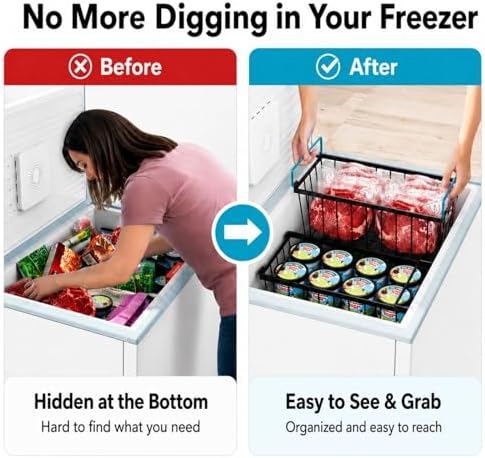 iSPECLE Chest Freezer Organizer - Small Storage Baskets for 7 Cu.Ft, 8 Pack - Image 3