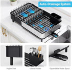 Urackify Stainless Steel Dish Drying Rack for Kitchen Counter,Black - Image 5