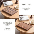 Wood Jewelry Organizer Tray, 5-Piece Set (Brown, 5Pc) - Image 4