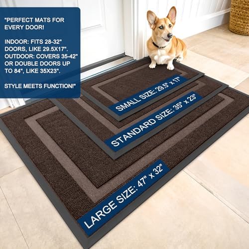 OLANLY Front Door Mat Outside 59x40, All-Season Heavy-Duty Rubber Doormat - Image 2