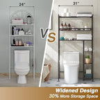 Lauren&Harold 6-Tier Over The Toilet Storage with Side Rack Black - Image 4