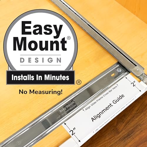 LYNK PROFESSIONAL® Pull Out Pot and Pan Lid Organizer Inside Cabinet - Lifetime Ltd. Warranty – Cookie Sheet Organizer for Cabinet – Slide Out Baking Sheet Organizer - 14W x 21D, Extra-Large, Chrome - Image 3
