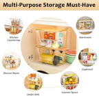 Delamu 2 Set Pantry Organizers and Storage, Trash Bag Holder Under Sink Organizer for 4-13 Gal Bags, Trash Bag Dispenser with Bamboo Top for Onion, Potato, Garlic, Clear (11-7/32"L*7" W*7-1/8"H) - Image 4