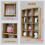 12 Grid coffee mug display shelf, 17x25" Wooden cup shelf for wall, Carbon - Image 3