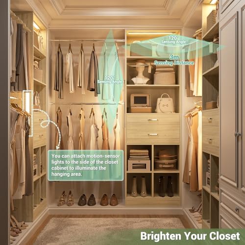 Besiost Closet System, Built in, Not Free Standing, Enclosed Storage Volume: 2.58 ft³, Greige Oak - Image 5