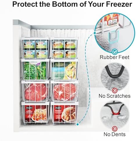 iSPECLE Freezer Organizer Bins - Small Storage Baskets for 7 Cu.Ft, 4 Pack - Image 5