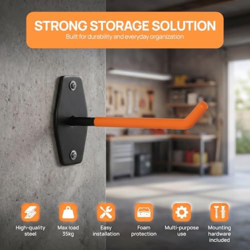 Gardenised Heavy-Duty Single Arm Straight Utility Garage Wall Storage Hook - Image 3