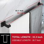 KOKOSIRI 32-Inch Single Towel Bar, Bathroom Kitchen Towel Holder, Wall Mounted SUS304 Stainless Steel Towel Rack, Matte Black, B4003BK-L32 - Image 3