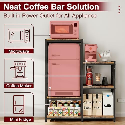 MAJALiS Mini Fridge Microwave Combo Stand Cabinet Shelf with Storage Space - Image 3