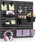 AKTOP Plastic Peg Board Wall Organizer 4-Pack, 12"x12" Pegboard Kit, Black by Buynow