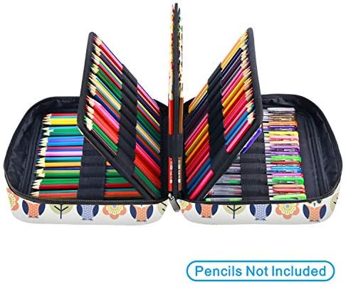 YOUSHARES Colored Pencil Case 220 Slots Pen Case Organizer With Handy Wrap & Zipper, Multilayer Holder for Prismacolor Colored Pencils & Gel Pen (Cartoon Owl) - Image 5