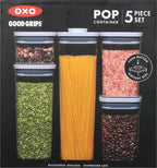 OXO Good Grips Storage Container Airtight | Stackable | For Pantry Organization | Dishwasher Safe | 5 Piece Set, Pack of 2 - Image 2