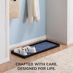 Anji Mountain Rubber Boot Tray with Coir, Fits 3 pair (34.5” wide), Blue & Ivory Insert - Image 5