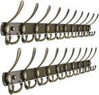 Dseap Coat Rack Wall Mount - 38” Long 10-Tri-Hooks Heavy Duty Coat Hanger Rail Wall Hooks for Hanging Coats Hats Clothing Clothes Purse Mudroom Entryway, Bronze, Pack of 2 by Dseap