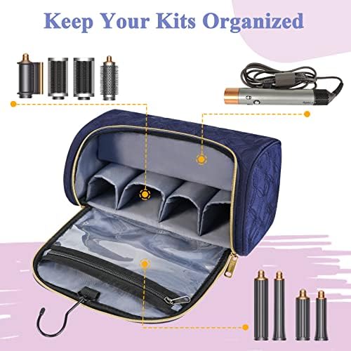 Mancro Padded Travel Case Compatible with Dyson Airwrap, Blue - Image 5