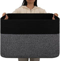 OIAHOMY 108L Extra Large Blanket Basket Dog Toy Basket Grey/Black by MasterofSpaceOptimization