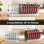 Housolution Pot and Pan Lid Organizer Holder Storage Rack, White - Image 4