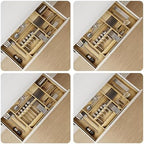 Bamboo Silverware Drawer Organizer, 17.72-29.53 Inch Expandable Large Kitchen Drawer Organizer, 5-8 Slot Flatware with Removable Card Slots & Knife Block for Spoon Butter Knive, Natural - Image 5