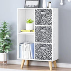 ANMINY Leopard Cheetah Print Storage Cubes Bins, Velvet, Gray, 11Inch 6PCS - Image 2