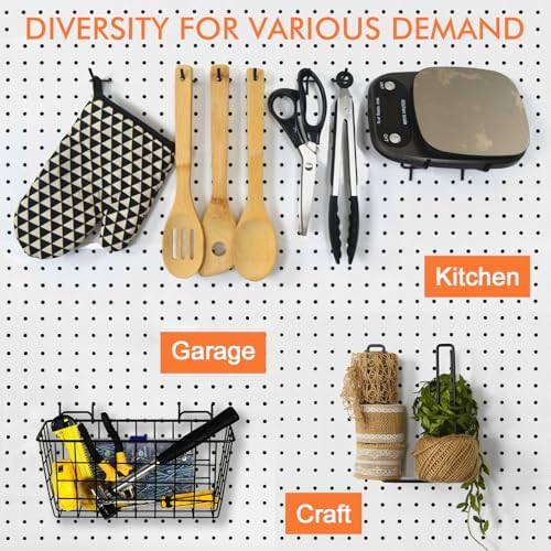 Pegboard Basket Organizers, 42Pack Peg Board Baskets Hooks Bins Cups(Black) - Image 4