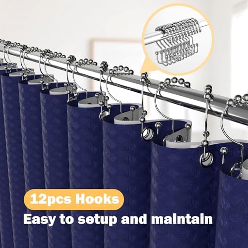 25 PCS Navyblue Bathroom Accessories Set丨Shower Curtain Bathroom Accessory - Image 4