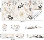 QiyI PU Leather Desk Mat Set, 4-in-1 Ergonomic Wrist Rest, Botanical Leaf - Image 3