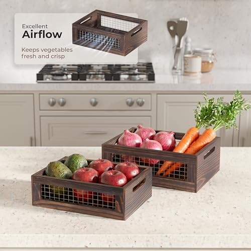 Set of 3 Large Wooden Nesting Countertop Basket for Display - Image 6
