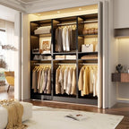 Unikito 25" Closet Organizer System with Hanging Rods and Shelves, Black - Image 5